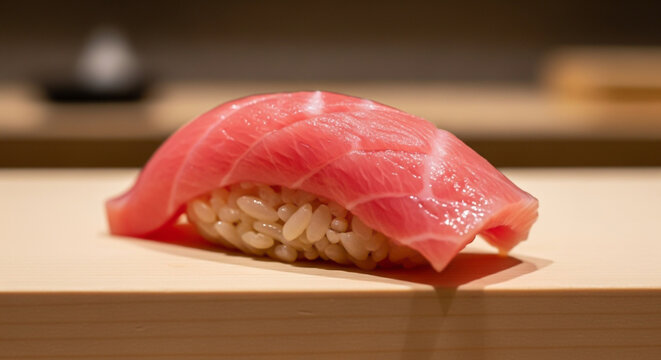 鮪の寿司 一貫 クローズアップ