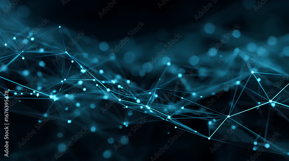 Poster abstract tech network connection dots. digital technology and big data analysis background. white ba