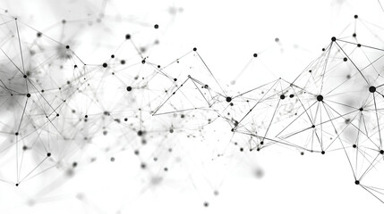 Abstract tech network connection dots. Digital technology and big data analysis background. White background with plexus lines. Geometric background with abstract mesh Stock Vector