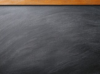 Obraz premium Empty dark gray chalkboard with light brown wooden frame