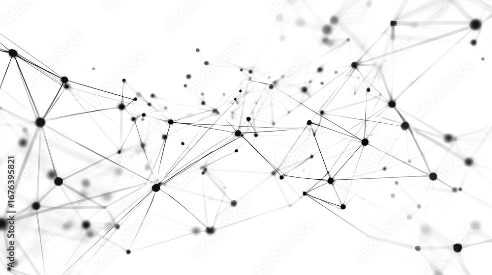 Poster abstract tech network connection dots. digital technology and big data analysis background. white ba