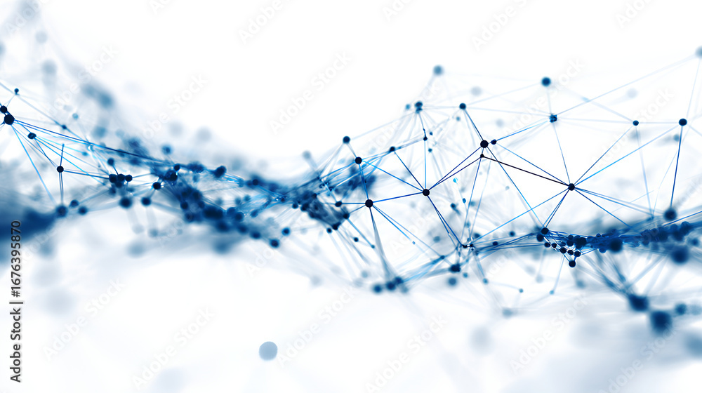 Poster abstract tech network connection dots. digital technology and big data analysis background. white ba