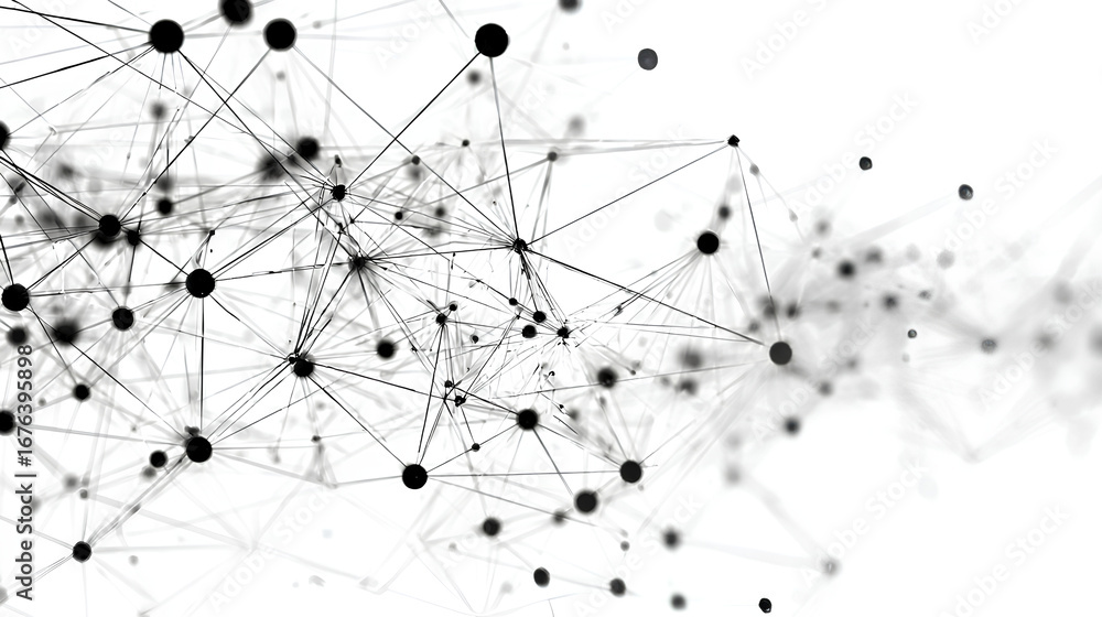 Poster abstract tech network connection dots. digital technology and big data analysis background. white ba