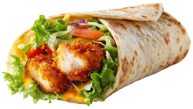 Crispy fried fish wrap