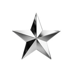Shiny silver star on black background