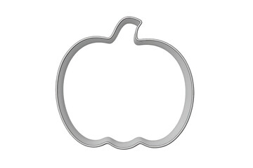 Obraz premium Metallic pumpkin cookie cutter on transparent background for halloween baking