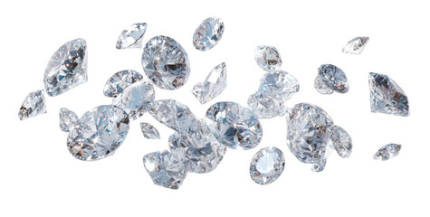 Scattered,faceted gems