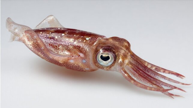 Young squid on white surface
