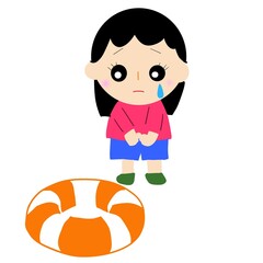 夏が終わっちゃった…としょんぼりする女の子