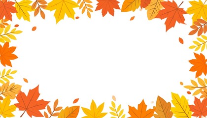 落ち葉のように広がる秋の葉フレーム
