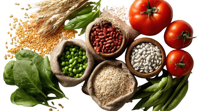 Assorted healthy foods arranged