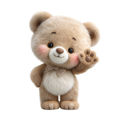 Cute teddy bear waving