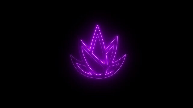 Aloe Vera Neon Plant Icon Animation.Glowing Neon Aloe Vera Animation.Glowing Botanical Symbol for Health, Wellness, and Nature Projects.