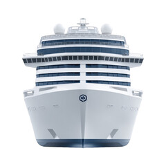 Front view of a large cruise ship