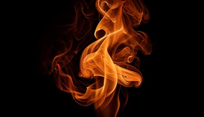 vibrant orange flame against black background for visual impact