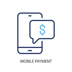 Mobile payment thin line vector icons.