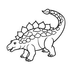 Ankylosaurus Dinosaur Coloring Page for Kids