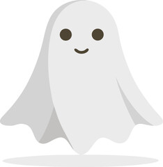 Cute Cartoon Ghost Illustration with Simple Design Perfect for Halloween Decoration Children s Books and Spooky Themed Designs