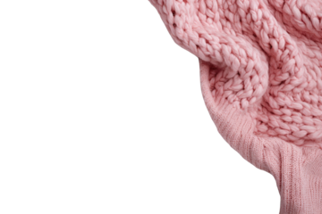 Close-up of a soft, pink knitted sweater