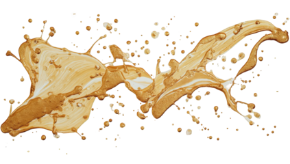 Abstract Splashes of Golden Liquid