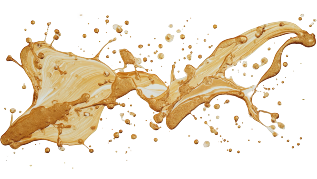 Abstract Splashes of Golden Liquid