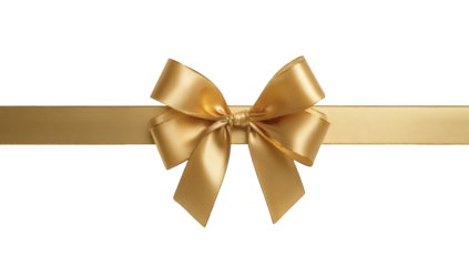 Golden bow on ribbon
