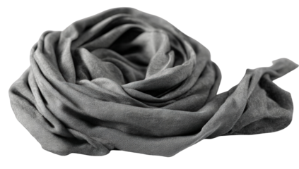 Gray fabric scarf, draped (1)