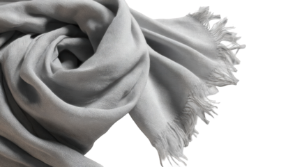 Gray silk scarf draped