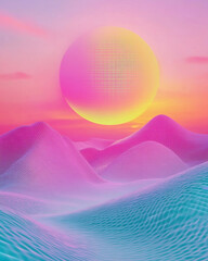 Vibrant Digital Glitch Art Abstract Background with Rainbow Color Spectrum Distortion