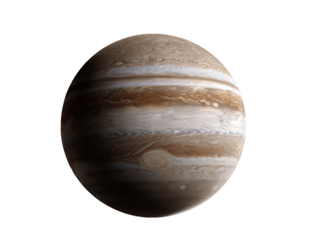 A full, detailed view of Jupiter