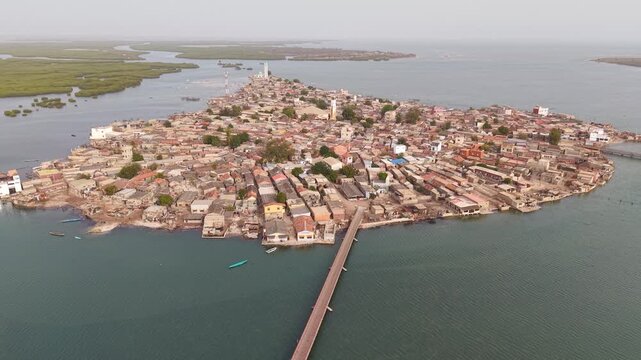 SENEGAL - 7.31.2025 - Fantastic aerial view of the island Joal-Fadiouth, Senegal.