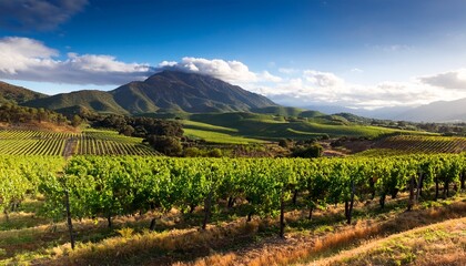 Naklejka premium scenic vineyard landscape in eastern foothills of helan mountain