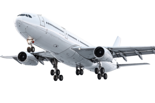 White passenger jet in flight (2)