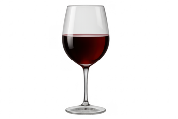 Glass of red wine on transparent background, perfect for compositions