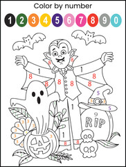 Halloween theme color by number