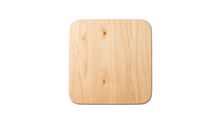 Simple wooden cutting board with rounded corners on black background