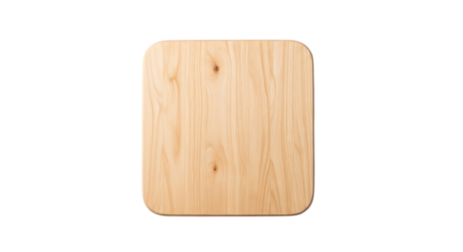 Simple wooden cutting board with rounded corners on black background