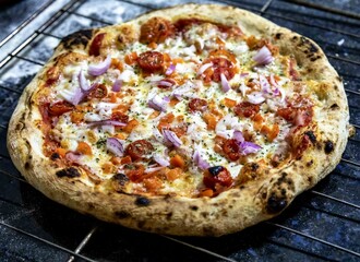 The best and most perfect rustic Brazilian artisan pizza baked in a wood-fired ove