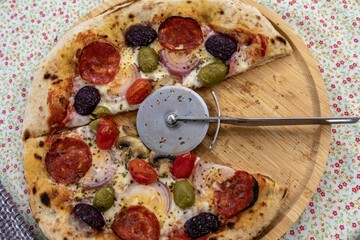 The best and most perfect rustic Brazilian artisan pizza baked in a wood-fired ove