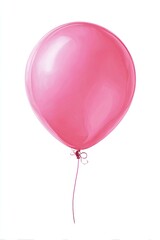 Single pink balloon against white background