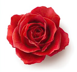 Vivid crimson rose, detailed close-up