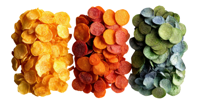 Colorful Vegetable Chips Isolated on Transparent Background for Snack Ideas