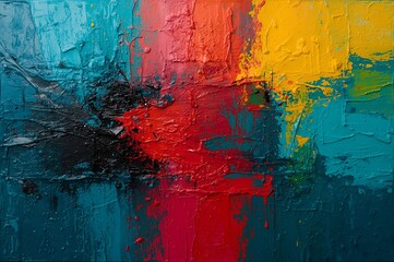 Fototapeta premium Abstract Expressionist Painting with Bold Color Strokes and Texture