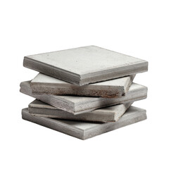 Stack of light gray square tiles