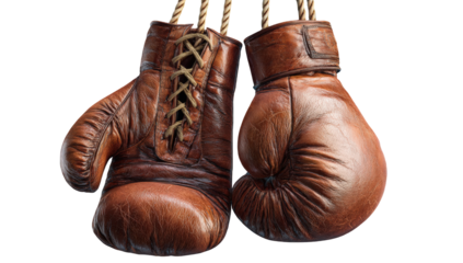 Vintage boxing gloves hanging (1)
