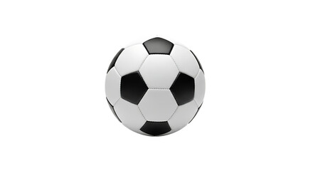 Fototapeta premium Classic soccer ball with black and white hexagonal panels on black background