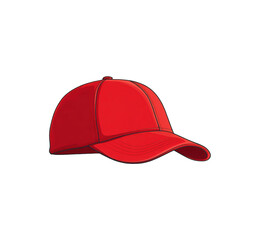 Fototapeta premium Cartoon illustration of a red baseball cap