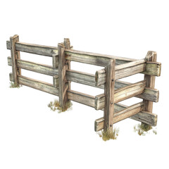Rustic wooden fence section