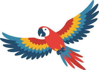 Colorful Macaw Parrot in Flight