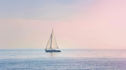 Fototapeta premium Mediterranean Adventure: Drone View of Sailboats Sailing on Blue Ocean Waves